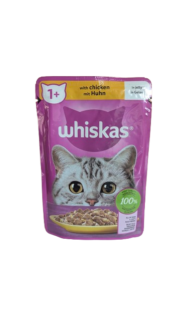 Whiskas Katzenfutter – mit Huhn in Gelee (1+) 85g
